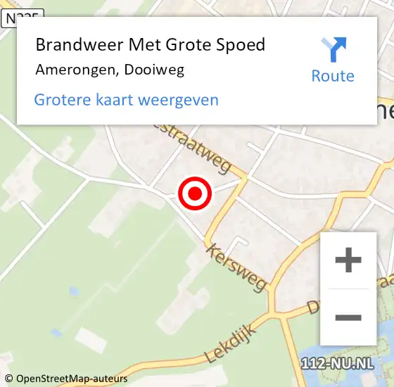 Locatie op kaart van de 112 melding: Brandweer Met Grote Spoed Naar Amerongen, Dooiweg op 26 oktober 2021 14:26