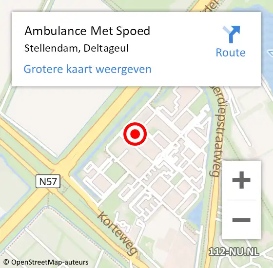 Locatie op kaart van de 112 melding: Ambulance Met Spoed Naar Stellendam, Deltageul op 26 oktober 2021 14:39
