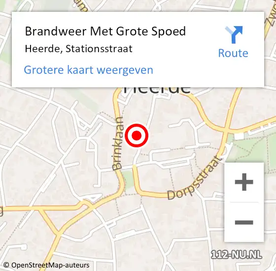 Locatie op kaart van de 112 melding: Brandweer Met Grote Spoed Naar Heerde, Stationsstraat op 26 oktober 2021 16:14