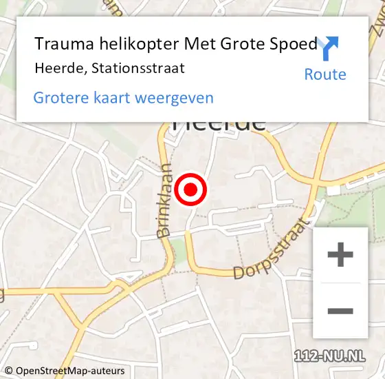 Locatie op kaart van de 112 melding: Trauma helikopter Met Grote Spoed Naar Heerde, Stationsstraat op 26 oktober 2021 16:17