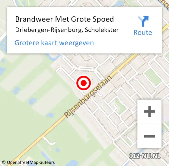 Locatie op kaart van de 112 melding: Brandweer Met Grote Spoed Naar Driebergen-Rijsenburg, Scholekster op 26 oktober 2021 16:51