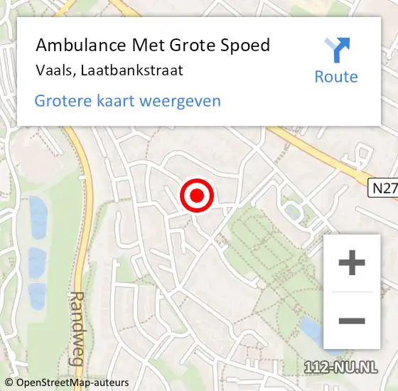 Locatie op kaart van de 112 melding: Ambulance Met Grote Spoed Naar Vaals, Laatbankstraat op 26 oktober 2021 17:19