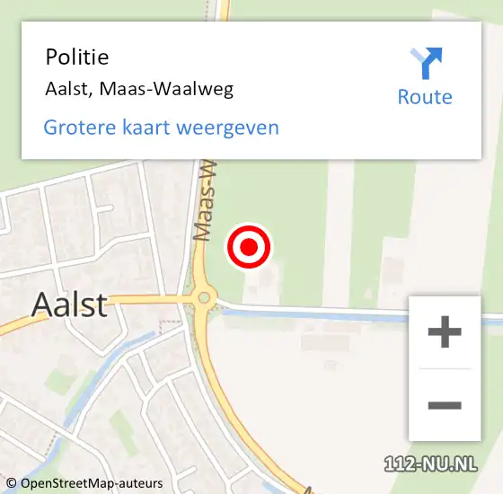 Locatie op kaart van de 112 melding: Politie Aalst, Maas-Waalweg op 26 oktober 2021 17:20