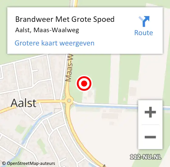 Locatie op kaart van de 112 melding: Brandweer Met Grote Spoed Naar Aalst, Maas-Waalweg op 26 oktober 2021 17:21