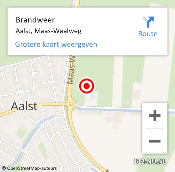 Locatie op kaart van de 112 melding: Brandweer Aalst, Maas-Waalweg op 26 oktober 2021 17:42