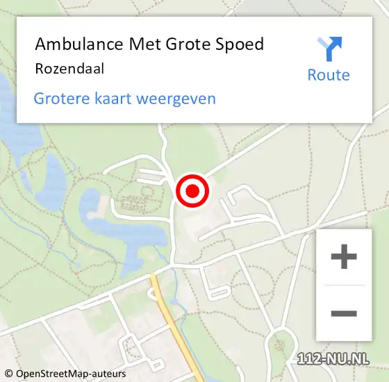 Locatie op kaart van de 112 melding: Ambulance Met Grote Spoed Naar Rozendaal op 26 oktober 2021 17:43