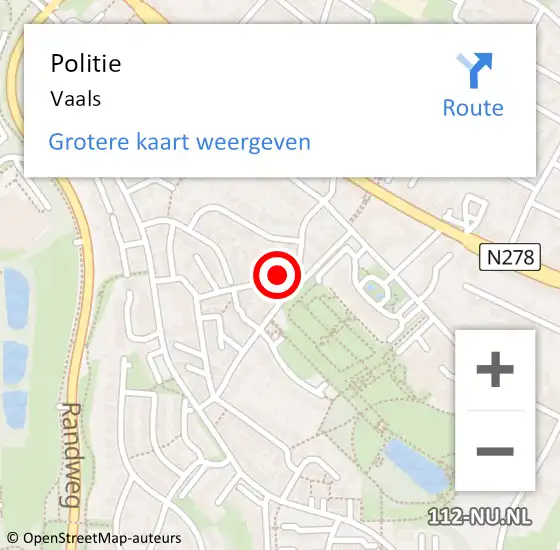 Locatie op kaart van de 112 melding: Politie Vaals op 26 oktober 2021 18:21