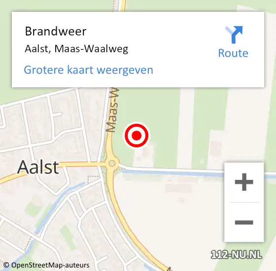 Locatie op kaart van de 112 melding: Brandweer Aalst, Maas-Waalweg op 26 oktober 2021 18:24