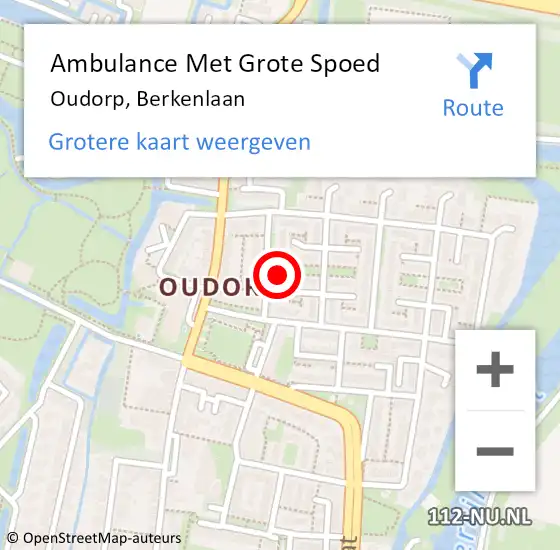 Locatie op kaart van de 112 melding: Ambulance Met Grote Spoed Naar Oudorp, Berkenlaan op 27 juni 2014 10:39