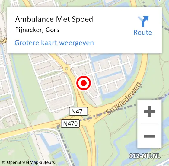 Locatie op kaart van de 112 melding: Ambulance Met Spoed Naar Pijnacker, Gors op 26 oktober 2021 22:50