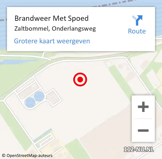 Locatie op kaart van de 112 melding: Brandweer Met Spoed Naar Zaltbommel, Onderlangsweg op 26 oktober 2021 23:12