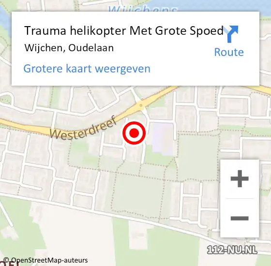 Locatie op kaart van de 112 melding: Trauma helikopter Met Grote Spoed Naar Wijchen, Oudelaan op 27 oktober 2021 04:20