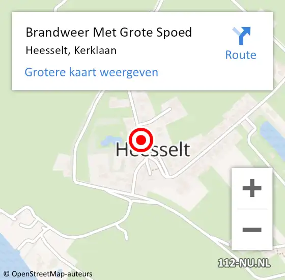 Locatie op kaart van de 112 melding: Brandweer Met Grote Spoed Naar Heesselt, Kerklaan op 27 oktober 2021 05:53