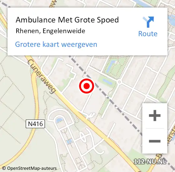 Locatie op kaart van de 112 melding: Ambulance Met Grote Spoed Naar Rhenen, Engelenweide op 27 oktober 2021 08:05