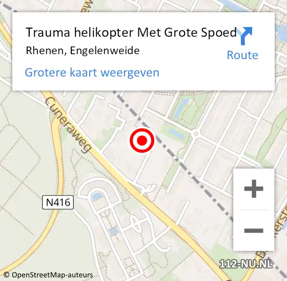 Locatie op kaart van de 112 melding: Trauma helikopter Met Grote Spoed Naar Rhenen, Engelenweide op 27 oktober 2021 08:06