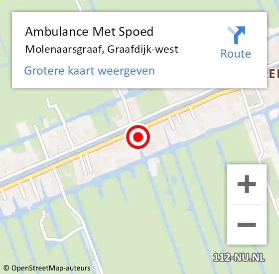 Locatie op kaart van de 112 melding: Ambulance Met Spoed Naar Molenaarsgraaf, Graafdijk-west op 27 oktober 2021 08:30