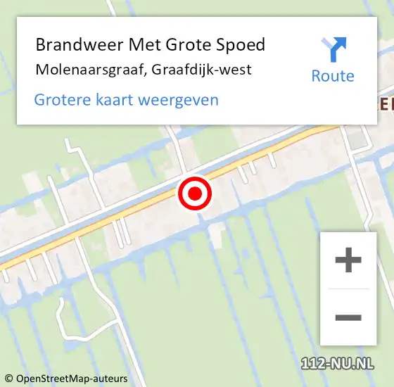 Locatie op kaart van de 112 melding: Brandweer Met Grote Spoed Naar Molenaarsgraaf, Graafdijk-west op 27 oktober 2021 08:30