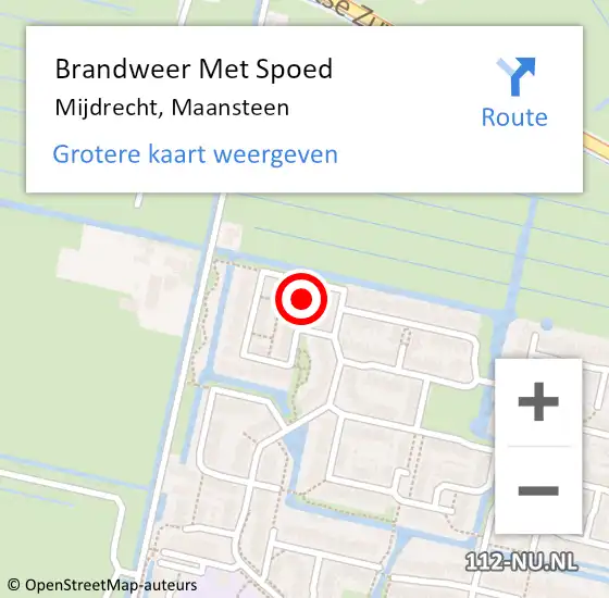 Locatie op kaart van de 112 melding: Brandweer Met Spoed Naar Mijdrecht, Maansteen op 27 oktober 2021 09:32