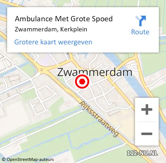 Locatie op kaart van de 112 melding: Ambulance Met Grote Spoed Naar Zwammerdam, Kerkplein op 27 oktober 2021 09:41