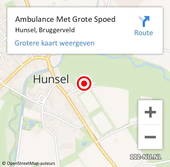 Locatie op kaart van de 112 melding: Ambulance Met Grote Spoed Naar Hunsel, Bruggerveld op 27 oktober 2021 09:43