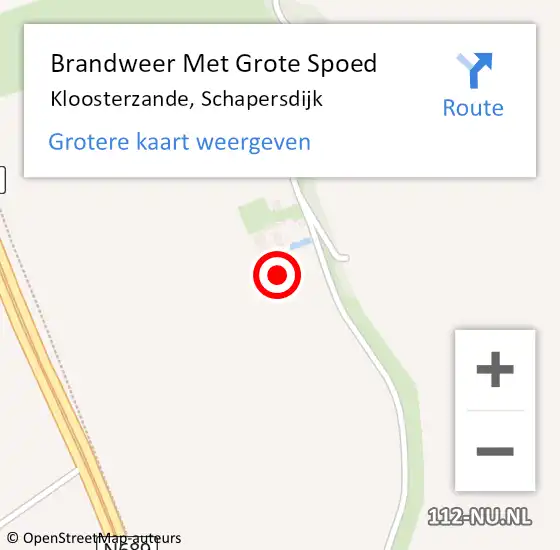 Locatie op kaart van de 112 melding: Brandweer Met Grote Spoed Naar Kloosterzande, Schapersdijk op 27 oktober 2021 10:40