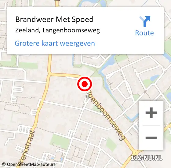 Locatie op kaart van de 112 melding: Brandweer Met Spoed Naar Zeeland, Langenboomseweg op 27 oktober 2021 10:56