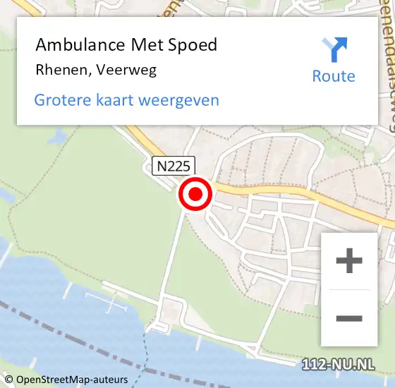 Locatie op kaart van de 112 melding: Ambulance Met Spoed Naar Rhenen, Veerweg op 27 oktober 2021 11:10