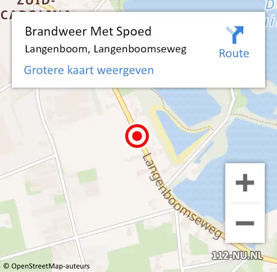 Locatie op kaart van de 112 melding: Brandweer Met Spoed Naar Langenboom, Langenboomseweg op 27 oktober 2021 11:10