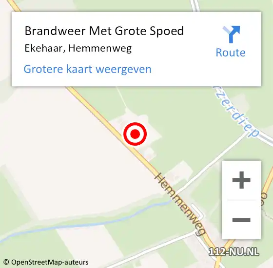 Locatie op kaart van de 112 melding: Brandweer Met Grote Spoed Naar Ekehaar, Hemmenweg op 27 oktober 2021 11:11