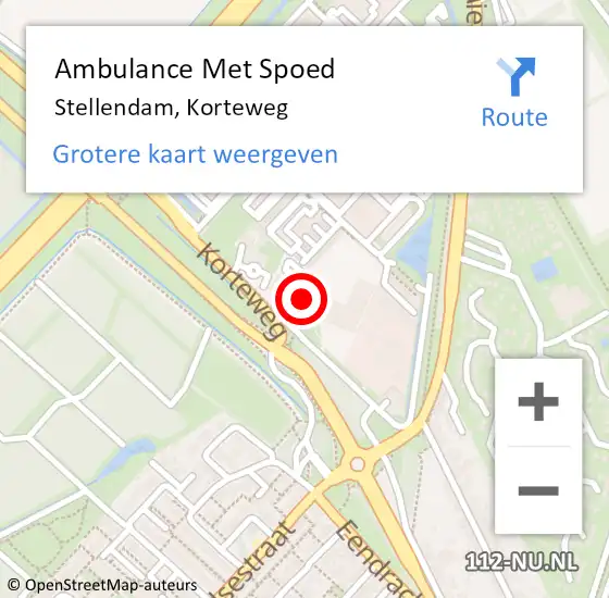 Locatie op kaart van de 112 melding: Ambulance Met Spoed Naar Stellendam, Korteweg op 27 oktober 2021 11:43