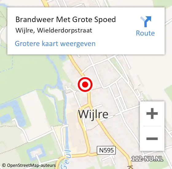 Locatie op kaart van de 112 melding: Brandweer Met Grote Spoed Naar Wijlre, Wielderdorpstraat op 27 oktober 2021 12:00