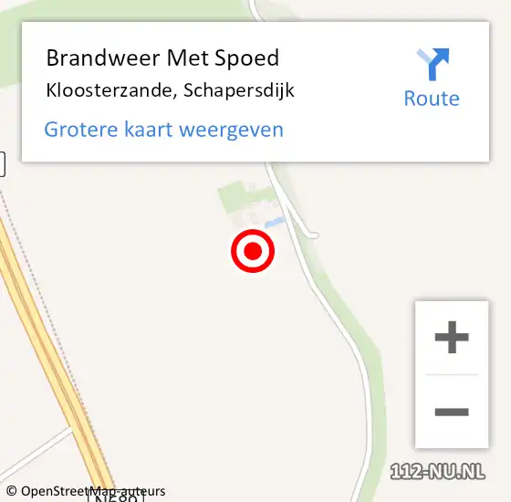 Locatie op kaart van de 112 melding: Brandweer Met Spoed Naar Kloosterzande, Schapersdijk op 27 oktober 2021 12:02