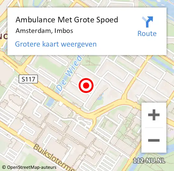 Locatie op kaart van de 112 melding: Ambulance Met Grote Spoed Naar Amsterdam, Imbos op 27 oktober 2021 12:09
