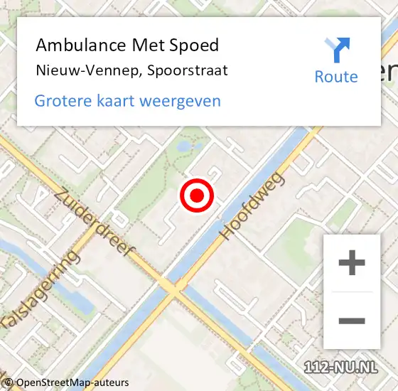 Locatie op kaart van de 112 melding: Ambulance Met Spoed Naar Nieuw-Vennep, Spoorstraat op 27 oktober 2021 12:48