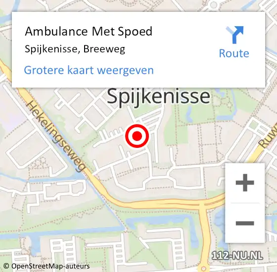 Locatie op kaart van de 112 melding: Ambulance Met Spoed Naar Spijkenisse, Breeweg op 27 oktober 2021 13:32
