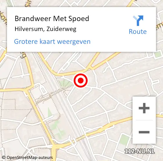 Locatie op kaart van de 112 melding: Brandweer Met Spoed Naar Hilversum, Zuiderweg op 27 oktober 2021 13:36