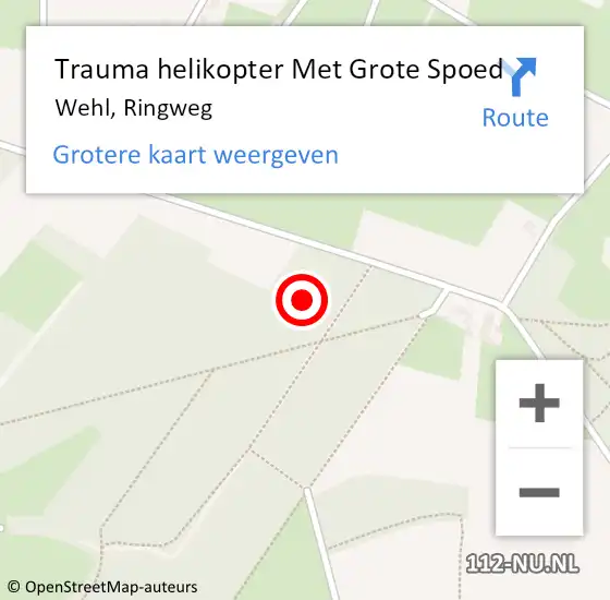 Locatie op kaart van de 112 melding: Trauma helikopter Met Grote Spoed Naar Wehl, Ringweg op 27 oktober 2021 13:41