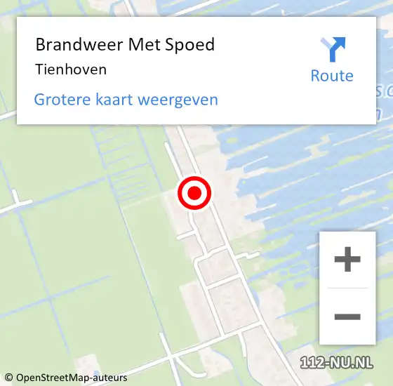 Locatie op kaart van de 112 melding: Brandweer Met Spoed Naar Tienhoven op 27 oktober 2021 14:00