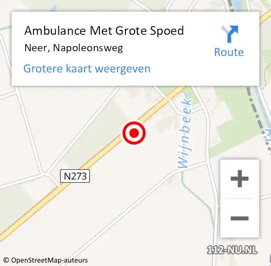 Locatie op kaart van de 112 melding: Ambulance Met Grote Spoed Naar Neer, Napoleonsweg op 27 oktober 2021 14:14