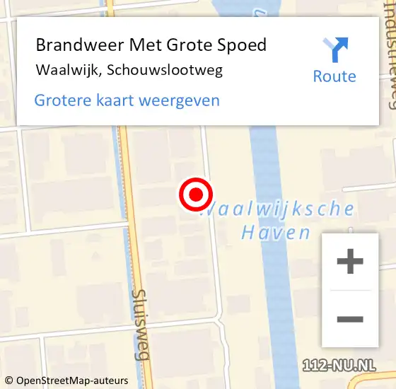 Locatie op kaart van de 112 melding: Brandweer Met Grote Spoed Naar Waalwijk, Schouwslootweg op 27 oktober 2021 14:27