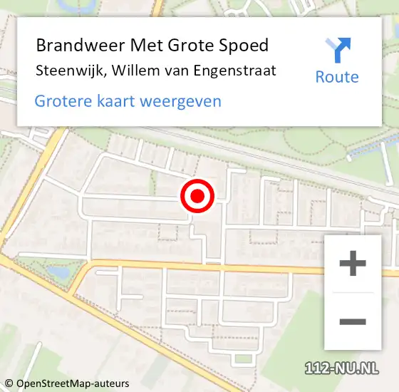 Locatie op kaart van de 112 melding: Brandweer Met Grote Spoed Naar Steenwijk, Willem van Engenstraat op 27 juni 2014 11:51