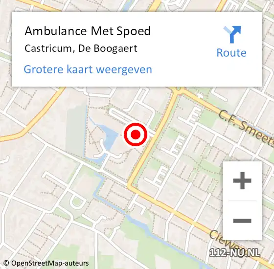 Locatie op kaart van de 112 melding: Ambulance Met Spoed Naar Castricum, De Boogaert op 27 oktober 2021 15:02