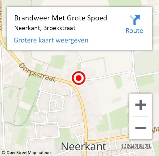 Locatie op kaart van de 112 melding: Brandweer Met Grote Spoed Naar Neerkant, Broekstraat op 27 oktober 2021 15:38