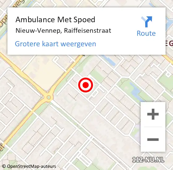 Locatie op kaart van de 112 melding: Ambulance Met Spoed Naar Nieuw-Vennep, Raiffeisenstraat op 27 oktober 2021 15:57