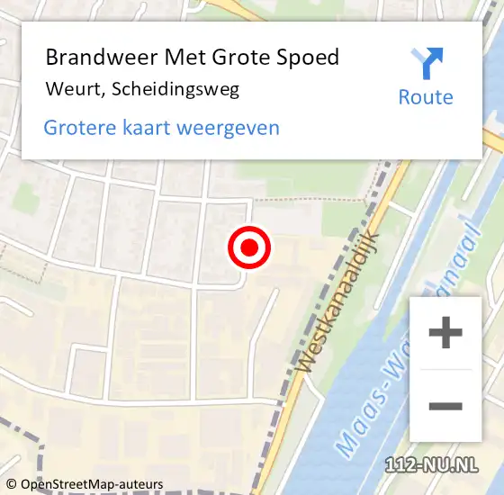 Locatie op kaart van de 112 melding: Brandweer Met Grote Spoed Naar Weurt, Scheidingsweg op 27 oktober 2021 16:28