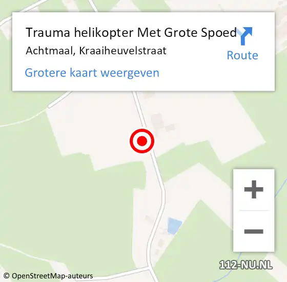 Locatie op kaart van de 112 melding: Trauma helikopter Met Grote Spoed Naar Achtmaal, Kraaiheuvelstraat op 27 oktober 2021 16:38