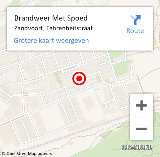 Locatie op kaart van de 112 melding: Brandweer Met Spoed Naar Zandvoort, Fahrenheitstraat op 27 oktober 2021 16:40