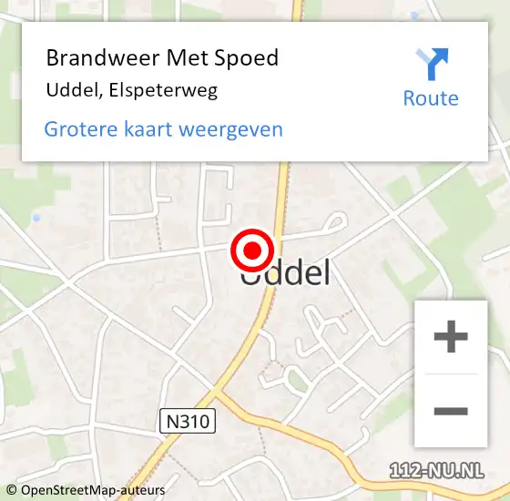 Locatie op kaart van de 112 melding: Brandweer Met Spoed Naar Uddel, Elspeterweg op 27 oktober 2021 16:50