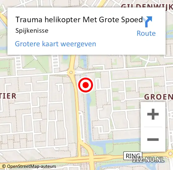 Locatie op kaart van de 112 melding: Trauma helikopter Met Grote Spoed Naar Spijkenisse op 27 oktober 2021 16:59