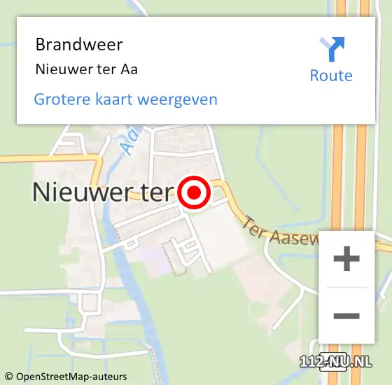 Locatie op kaart van de 112 melding: Brandweer Nieuwer ter Aa op 27 juni 2014 12:09